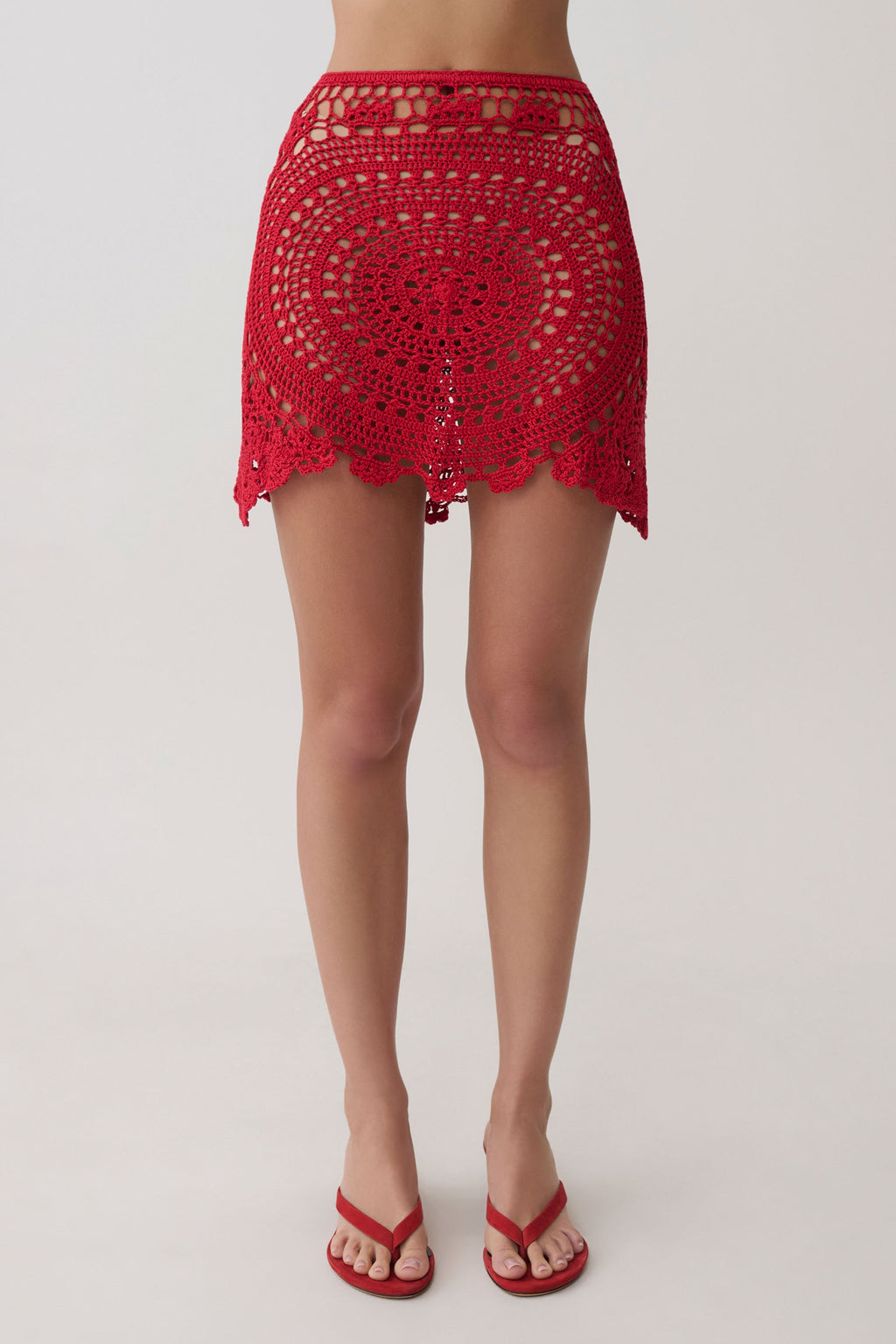 Marvin Crochet Mini Skirt - Red