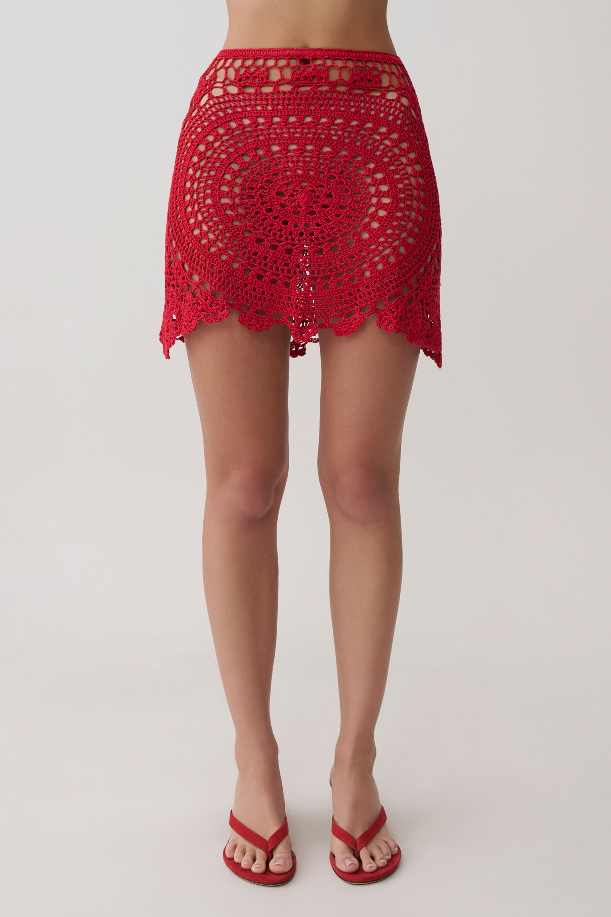 Marvin Crochet Mini Skirt - Red